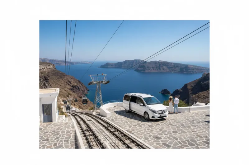 Cable Car, Black Beach & Thira Tour